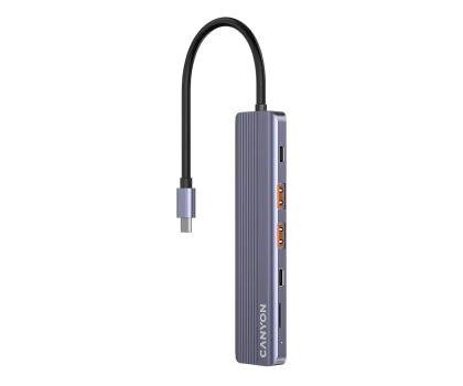 Stacja dokująca do laptopa CANYON HUB DS-17 6 w 1 4k USB-C Szary